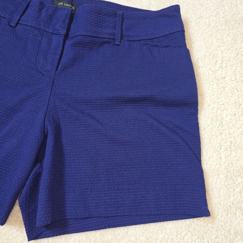 The Limited Womens Navy Blue Textured Pique Shorts Size 8 LMD180SS Stretch - Picture 3 of 6
